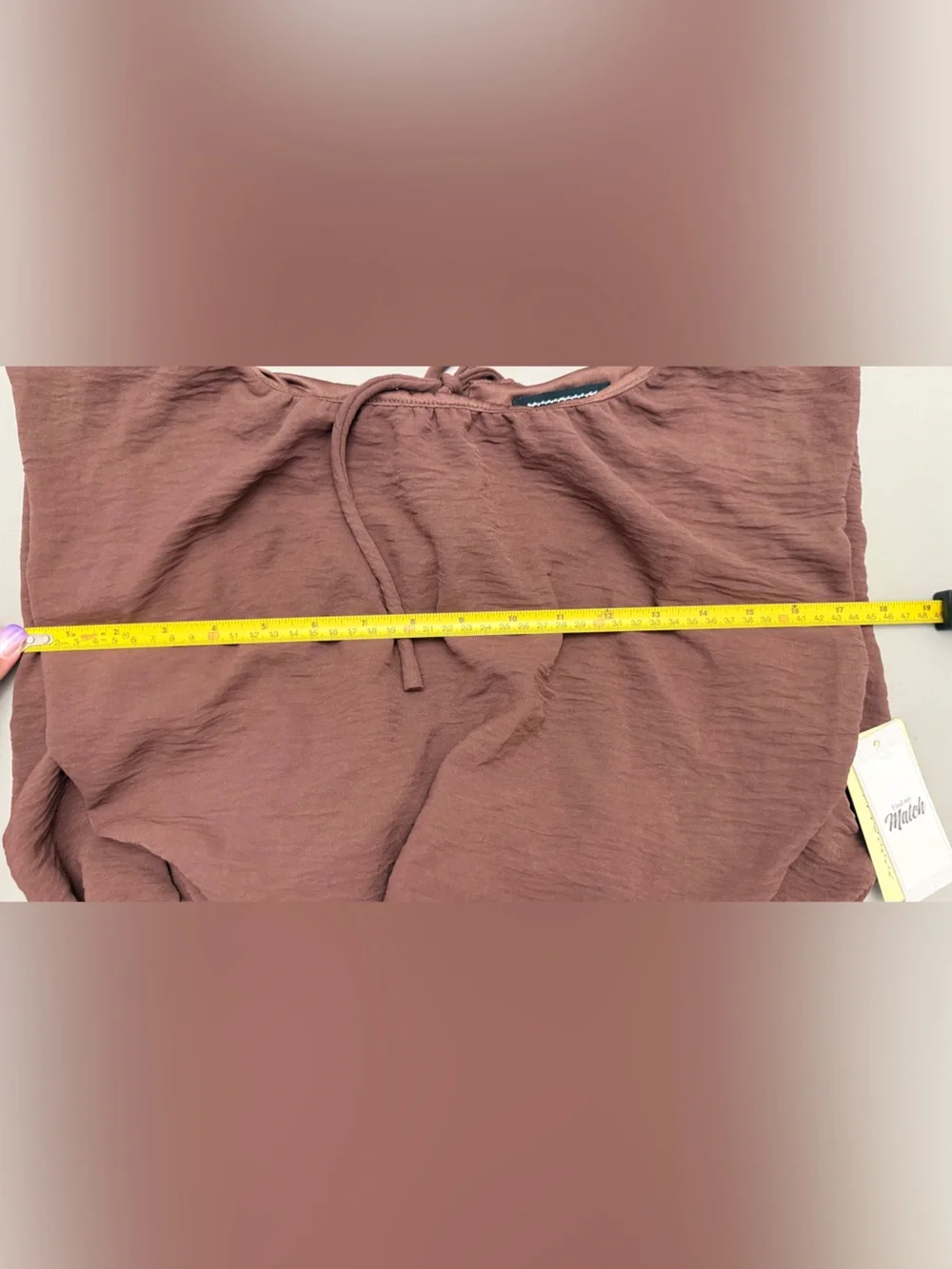 Flower & Feather Brown Bubble Hem Crop Top Size S NWT